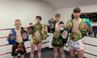Granite Fight Factory Muay Thai boxers - from L-R: Sam Duncan, Zac Sim, Jack Robertson and Rudy Da Silva.