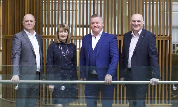 Chief commercial officer Gary Wilson, chief compliance officer Valerie Cheyne, chairman Alfie Cheyne and chief financial officer Alastair Scott at Ace Winches. Image: Fifth Ring