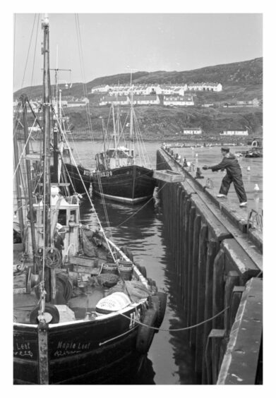 1975: A Mallaig fishing pier.  Image: DC Thomson Archives
