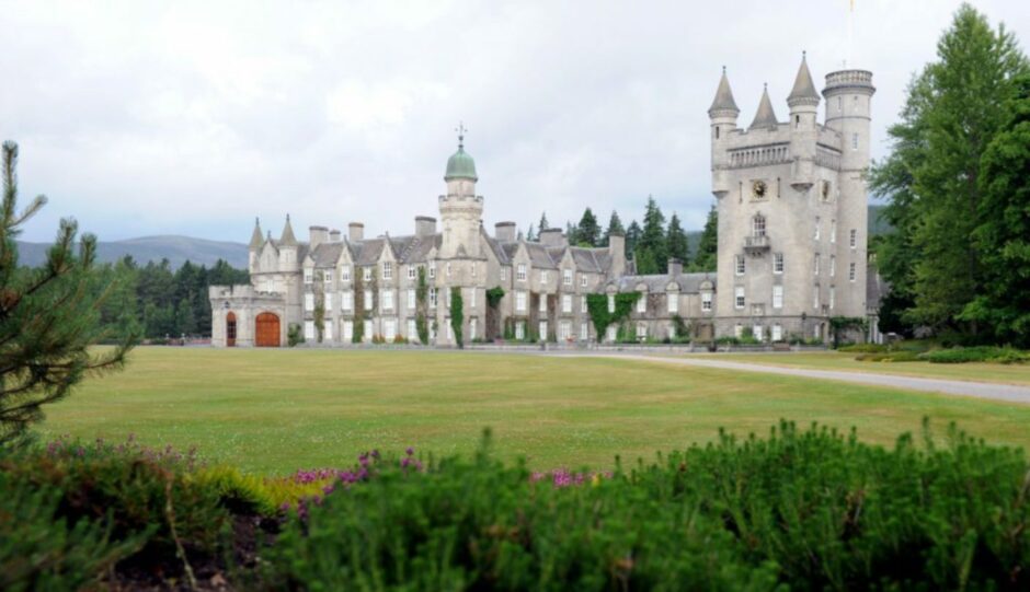 View of Balmoral Castle and surrounding grounds.