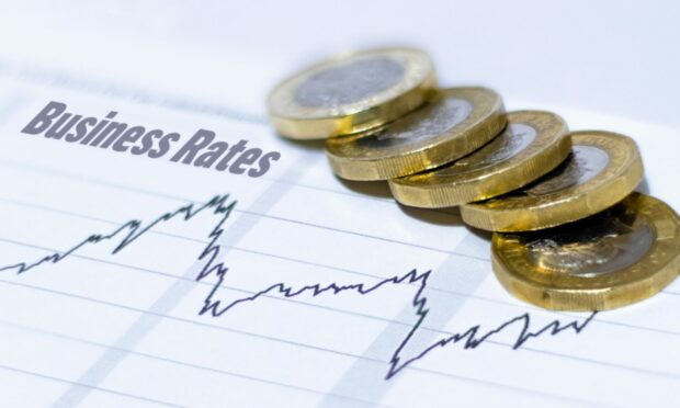 Business rates words with coins