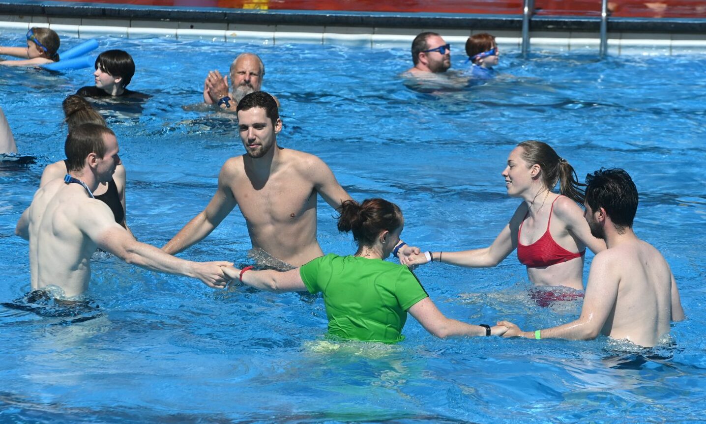 Stonehaven's open air pool is often used for activities like Aqua Zumba or even a water-based ceilidh. Image: Chris Sumner/ DC Thomson