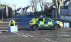 Oscar Road in Torry is currently closed following a serious crash involving a motorbike and car. Image: Chris Sumner/DC Thomson