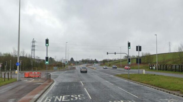 The A944 at Kingswells. Supplied by Google Maps.
