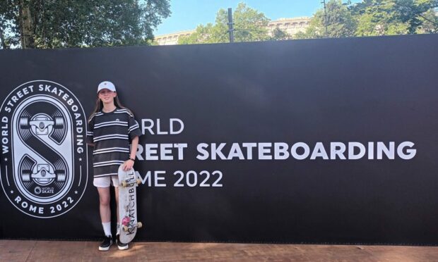 Aberdeenshire skateboarder Daisy Buchanan at the World Street Skateboarding Championship in Rome last year. Image: Franny Buchanan.