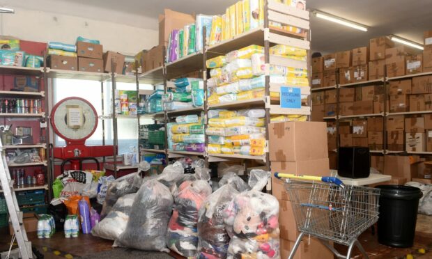 Foodbank parcels are at a record high. Image: Darrell Benns/DC Thomson