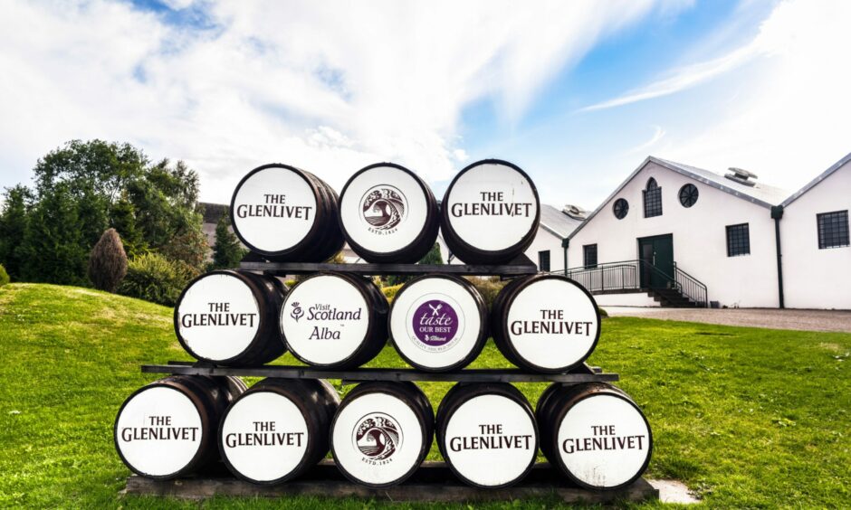 The Glenlivet whisky barrels.