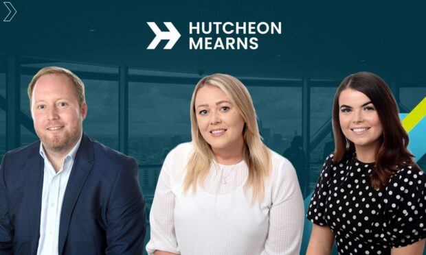 Hutcheon Mearns finance outsourcing team: Scott Garden, Danielle Murray, Reah Cairns