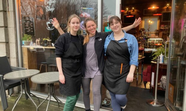BioCafe on Rosemount Viaduct welcomes everyone, says owner Iwona Szmid, middle, who doubles as a personal trainer. Image: Andy Morton/DC Thomson