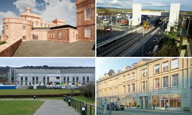 Inverness Castle, the former Arnotts building in Union Street, a new national treatment centre and Inverness Airport rail station are all part of the city's plans. Image: DC Thomson