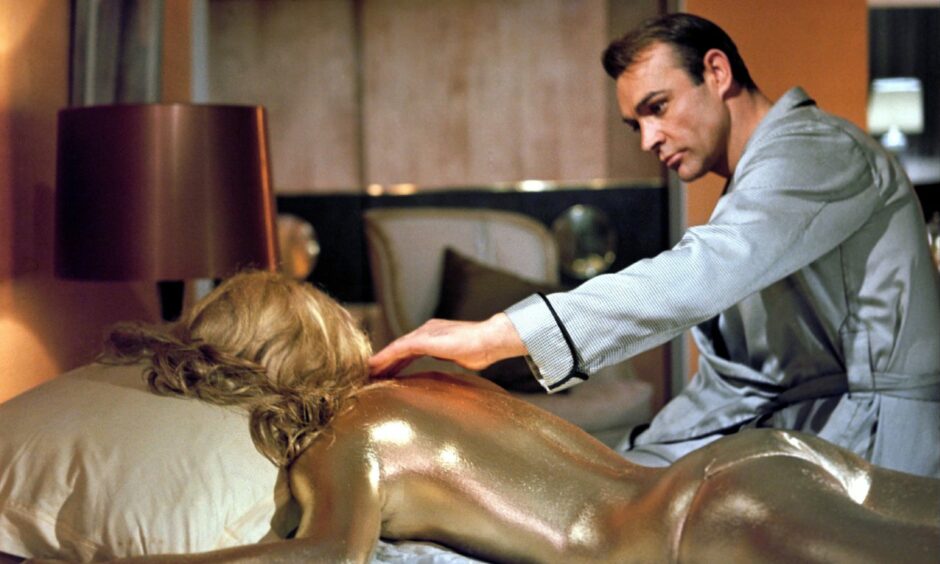 A still from James Bond, Goldfinger. 
