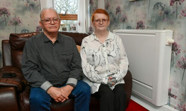 Frieda and Norman Innes have been left with no hot water since Christmas Eve after six council repair attempts failed. Image: Kenny Elrick/ DC Thomson.