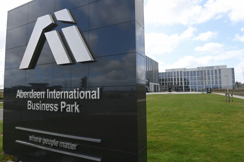 Signage for Aberdeen International Business Park in Dyce, where BP had planned to relocate to.