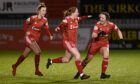 Aberdeen Women beat Hamilton Accies 2-0 to move out the relegation zone. Image: Kenny Elrick/DC Thomson.