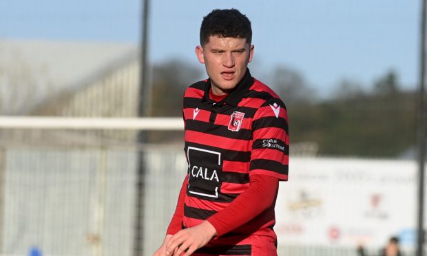 Sam Robertson gave Inverurie the lead at Keith. Image: Kenny Elrick/DC Thomson