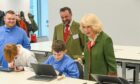 The Queen Consort visited Aberdeen University where she had the opportunity to speak to staff, pupils and school children working in the labs of the new science hub. Image: Kenny Elrick / DC Thomson.