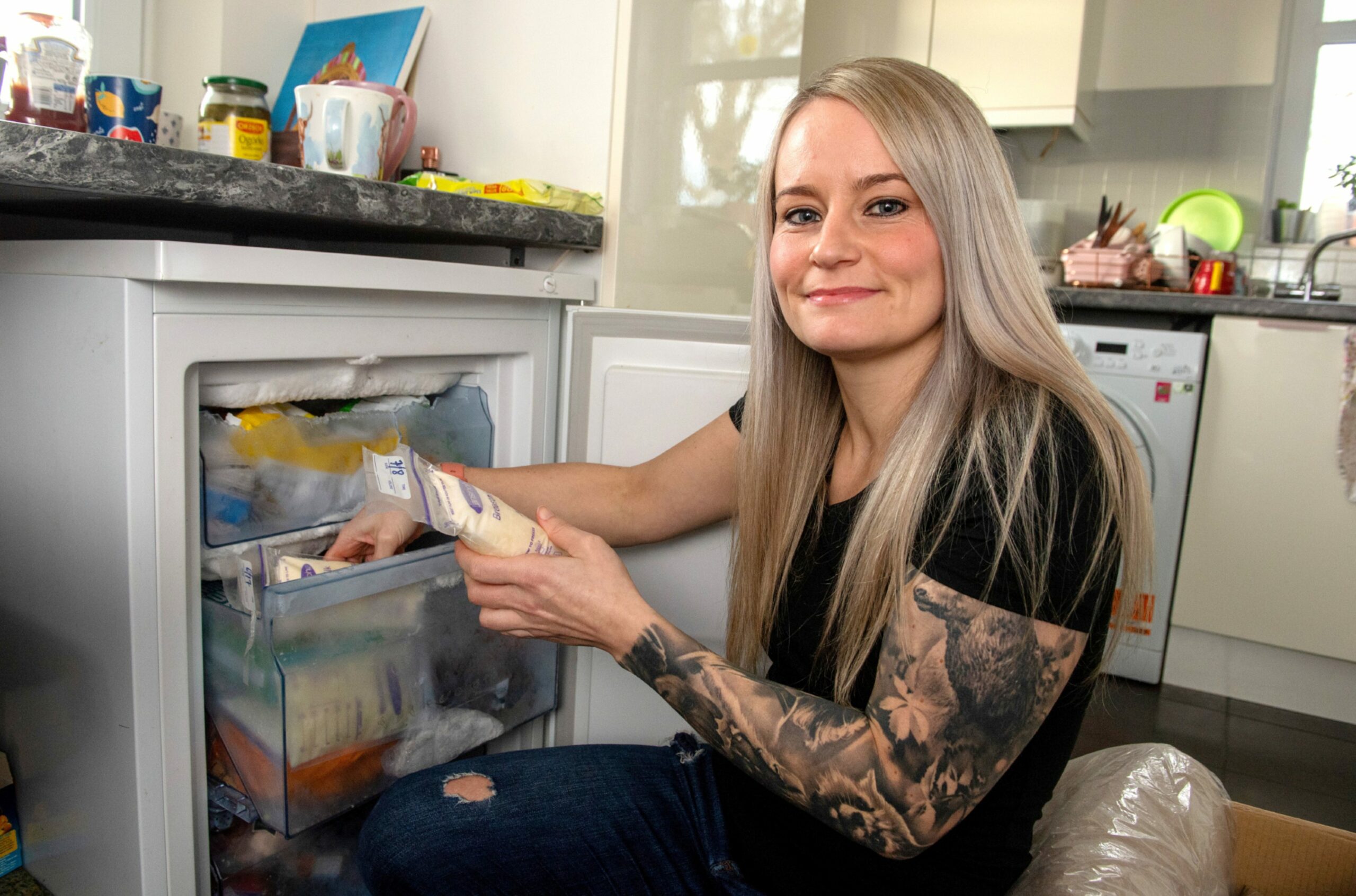 Steph keeps her freezer well-stocked with breastmilk. Image: Kath Flannery/DC Thomson