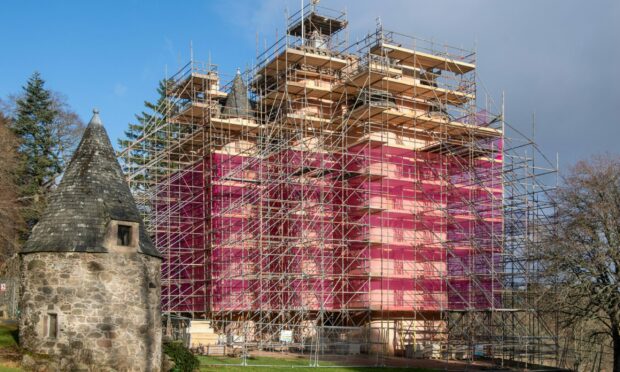 A major conservation project to protect and futureproof the famous pink exterior of Craigievar Castle in Aberdeenshire has begun. Image: Kami Thomson/ DC Thomson.