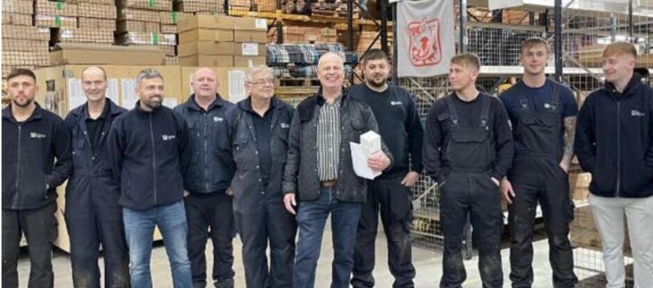 Mike Mathieson with his Johnston's of Elgin maintenance team.