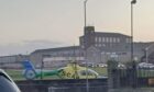 Air Ambulance in the grounds of Fraserburgh Academy. Image: Supplied.