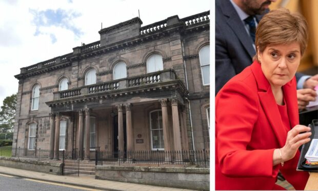 Banff Sheriff Court and First Minister Nicola Sturgeon MSP. Images: DC Thomson/Jane Barlow/PA Wire