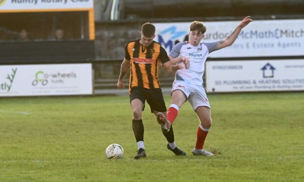 James Connelly, left, has signed a contract extension with Huntly.