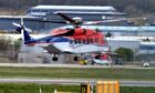 CHC helicopter takes off from Aberdeen Airport