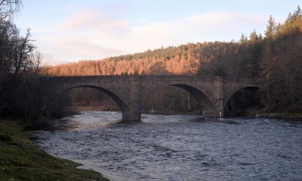 Potarch Bridge over the River Dee this evening. Image: Darrell Benns/ DC Thomson.
