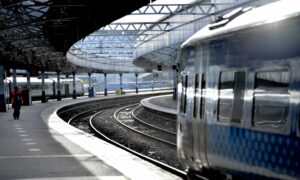 A train at Aberdeen railway station.