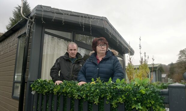 Sandy and Christine Nicol at their lodge.
Image: Sandy McCook/DC Thomson