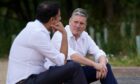 Sir Keir Starmer and Scottish Labour leader Anas Sarwar during a campaign visit in Scotland last year. Image: PA