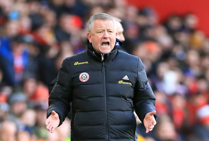 Chris Wilder on the touchline while Sheffield United manager 