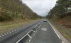A9 Perth to Inverness was closed earlier due to collision between a lorry and car. Image: Google Maps.
