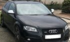 The Audi was spotted being driven in Mounthooly after it was stolen. Image: Police Scotland
