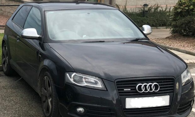 The Audi was seen being driven in Mounthooly after it was stolen.  Photo: Police Scotland