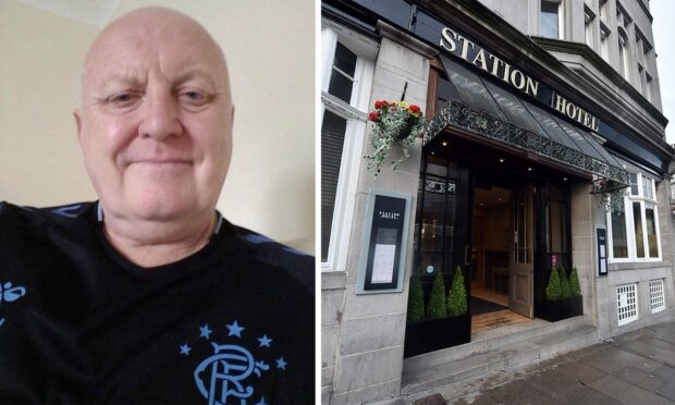 Stuart Goodwin assaulted his partner at the Station Hotel, Aberdeen. 

Image: Facebook/DC Thomson.