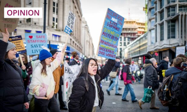 Nurses and ambulance workers recently took part in strike action across England (Image: Velar Grant/ZUMA Press Wire/Shutterstock)