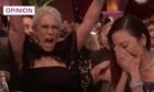 Jamie Lee Curtis celebrates Michelle Yeoh's 2023 Golden Globe win