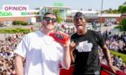 Influencers Logan Paul (left) and KSI pose for a photographer as they promote Prime in London, during summer 2022 (Image: Scott Garfitt/AP/Shutterstock)