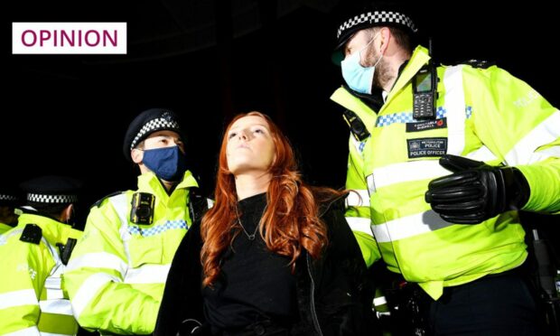 Patsy Stevenson is arrested at a vigil in memory of Sarah Everard in 2021 (Image: James Veysey/Shutterstock)