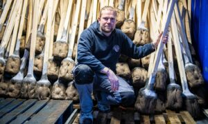 Torch foreman Ryan Wright has led a team of 30 volunteers to make more than 1,000 torches for the Up Helly Aa procession on January 31. Image: Wullie Marr/DC Thomson.