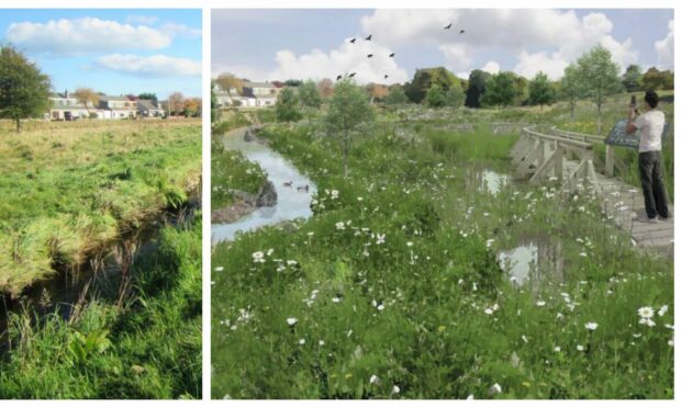 Plans have been put forward to increasse biodiversity around the Denburn. Image: Aberdeen City Council/Cbec eco-engineering UK Ltd Date; Unknown