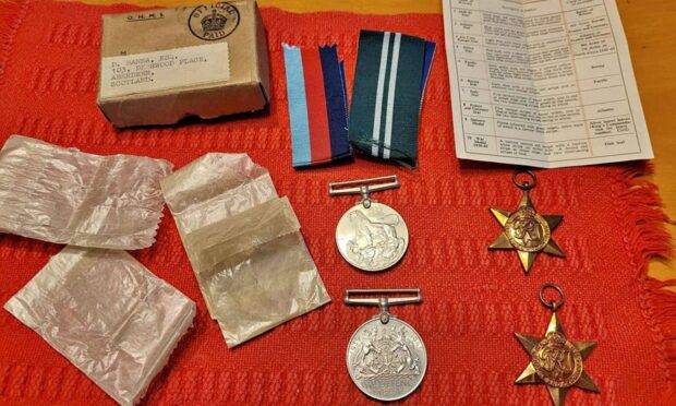 A Canadian who found four medals belonging to a World War II soldier from Aberdeen is trying to trace the family to return them. Image: Ken Willigar.