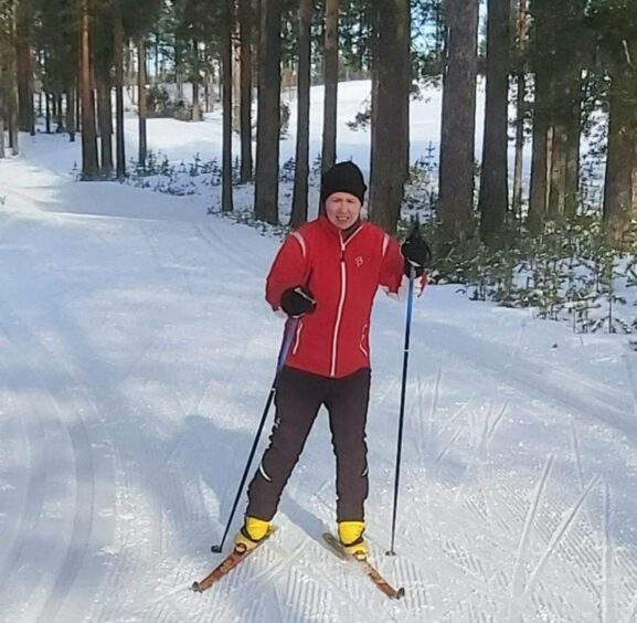 Eija out skiing