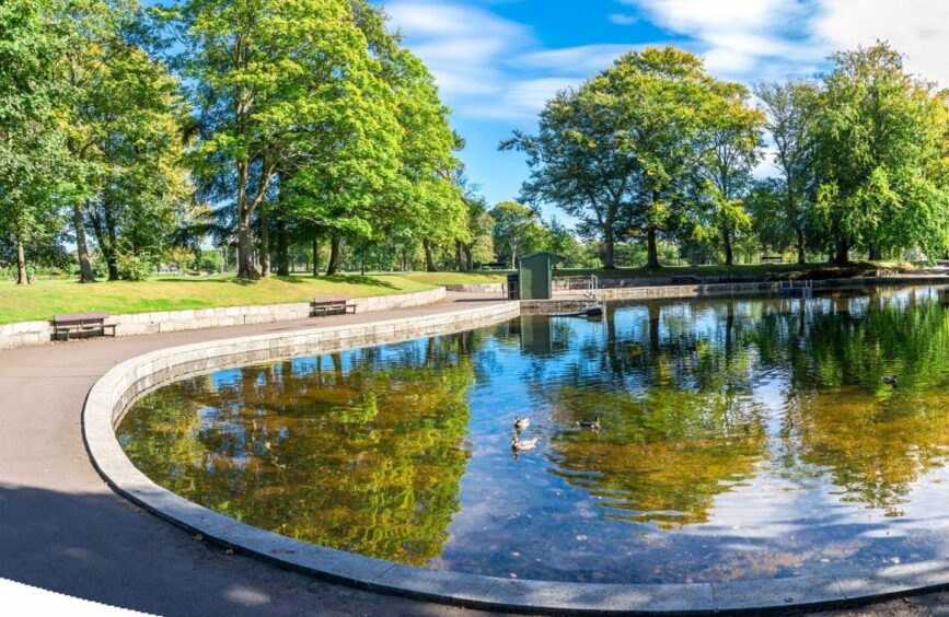 The pond at Duthie Park in Aberdeen