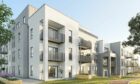 A photo of an CGI image of the new development of apartments in Aberdeen