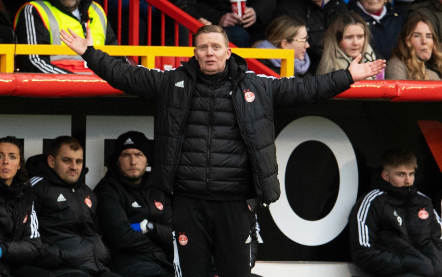 Aberdeen Interim manager Barry Robson during the 1-0 defeat of Livingston. Image: Ross Parker/SNS