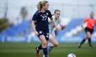 Erin Cuthbert in action for Scotland at the Pinatar Cup. Image: Scottish FA.