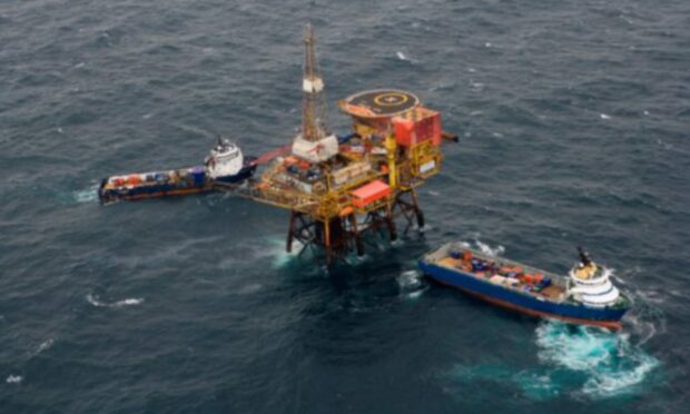 Repsol's Auk A platform, about 155 miles from Aberdeen.
