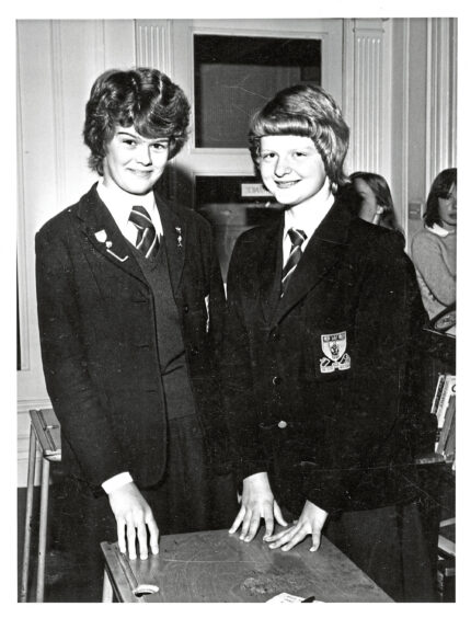 1978 - Elgin Academy’s Diane Lawrie and Ann Davidson took part in the English Speaking Union’s debating contest.
